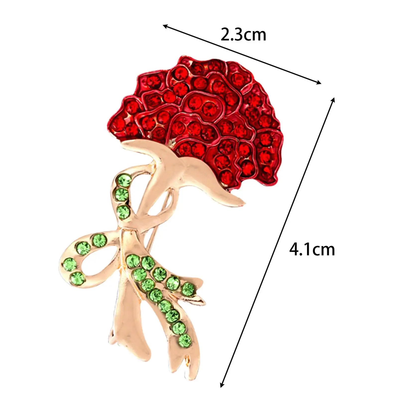 Women Rhinestone Brooch Pin Clothing Accessories Mother`s Day Gift Carnation Flower Corsage for Wallet Costume Gloves Girls Bag