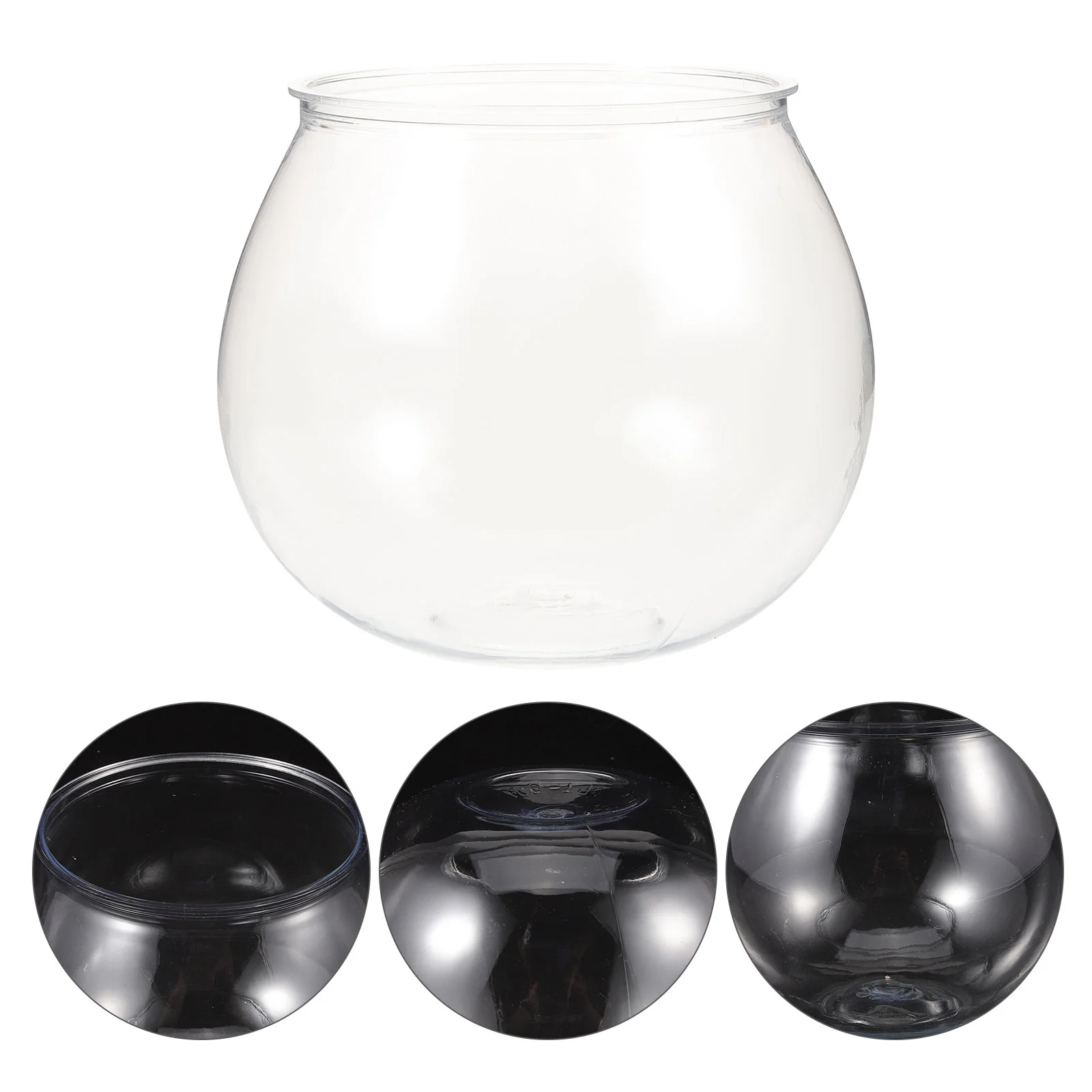 

3 Pcs Goldfish Bowl Vase Delicate Exquisite Accessories Globe Clear Plastic The Pet Travel Living Room Tank