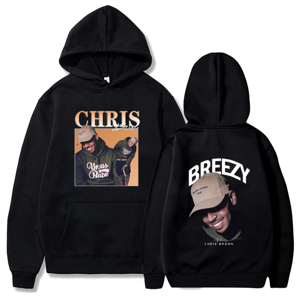 Sudadera con capucha de Chris Brown de la gira Under The Influence 2023 Sudadera con capucha Breezy Sudaderas de gran tamaño de rapero Sudadera con capucha de primavera y otoño