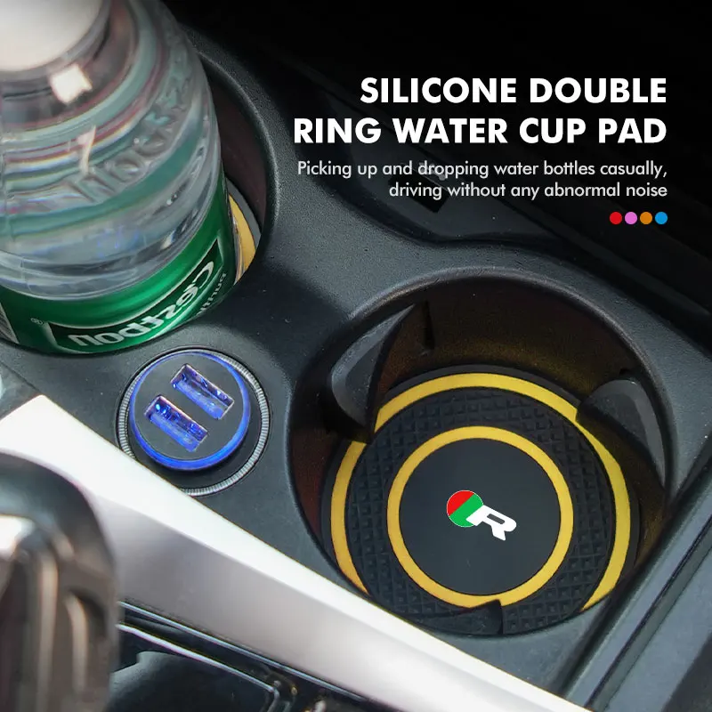 2pcs Silicone Car Cup Holder Anti Slip Insert Coasters Pads For Jaguar S-Type F-Type X-Type F-Pace I-Pace E-Pace XFR XKR 2