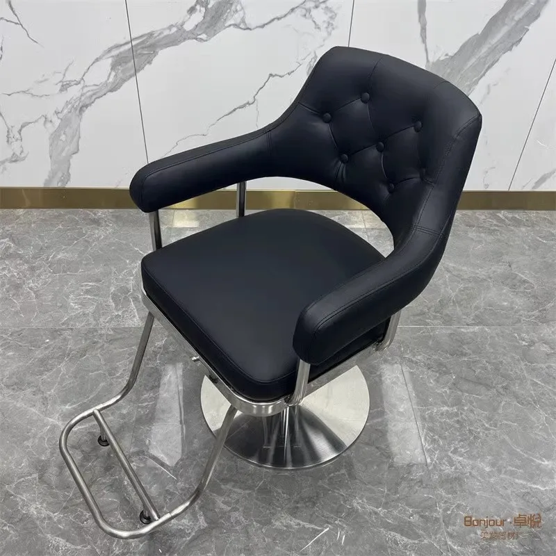 Metal Recliner Barber Chair Swivel Hairdressing Stylist Equipment Barber Chair Working Ergonomic Silla Barberia Salon Furniture