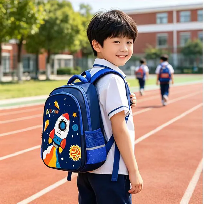 Kindergarten Primary Bookbag Blue Children Backpack Rocket Launch Boy Kid School Bag Student Waterproof Baby Boy Backapck 5