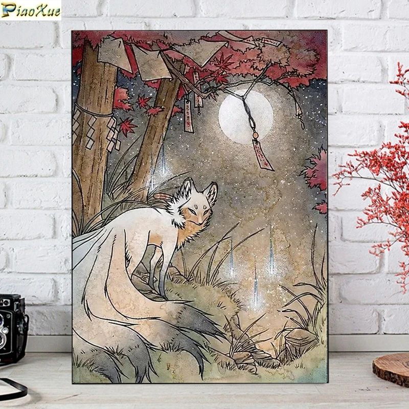 Kyubi Kitsune 5D Diamond Painting Kitsune Yokai Japanese