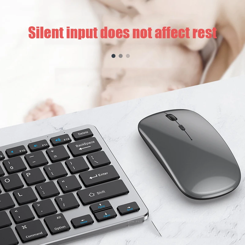 Wireless Keyboard Mouse Wireless Bluetooth Keyboard Mouse Set Wireless Rechargeable Combo Silent Mice IPAD IOS Android PC Laptop Computer Windows