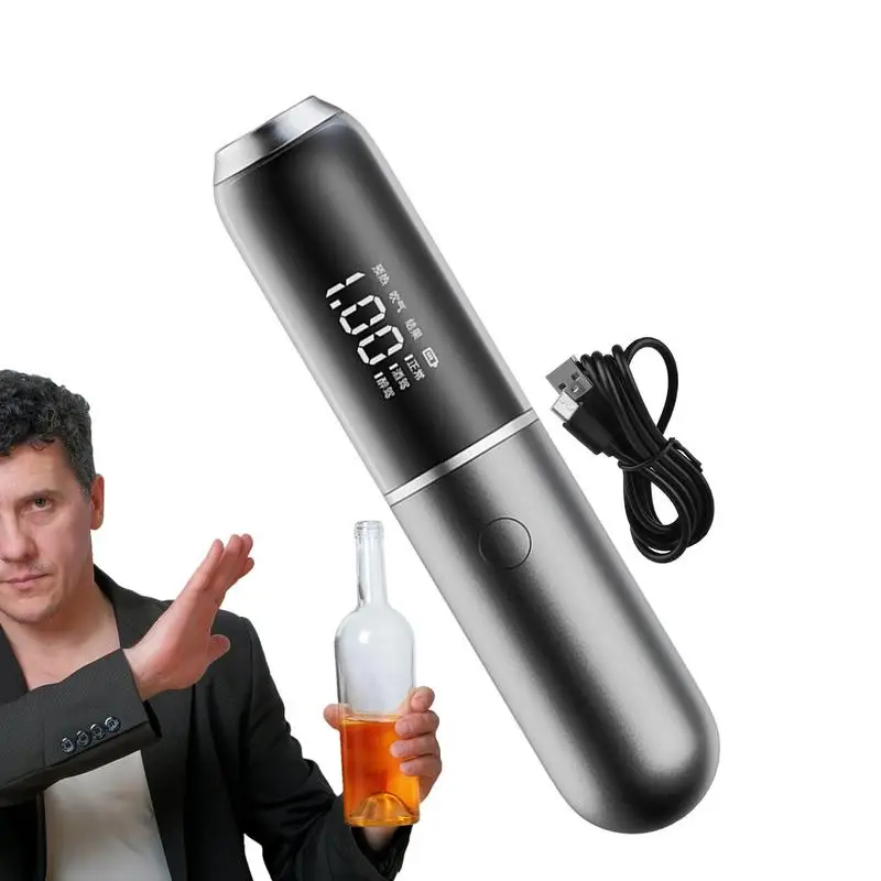 

Mini car alcohol tester air blowing type drunk driving Tester tool portable alcohol tester with LED Display USB Charging