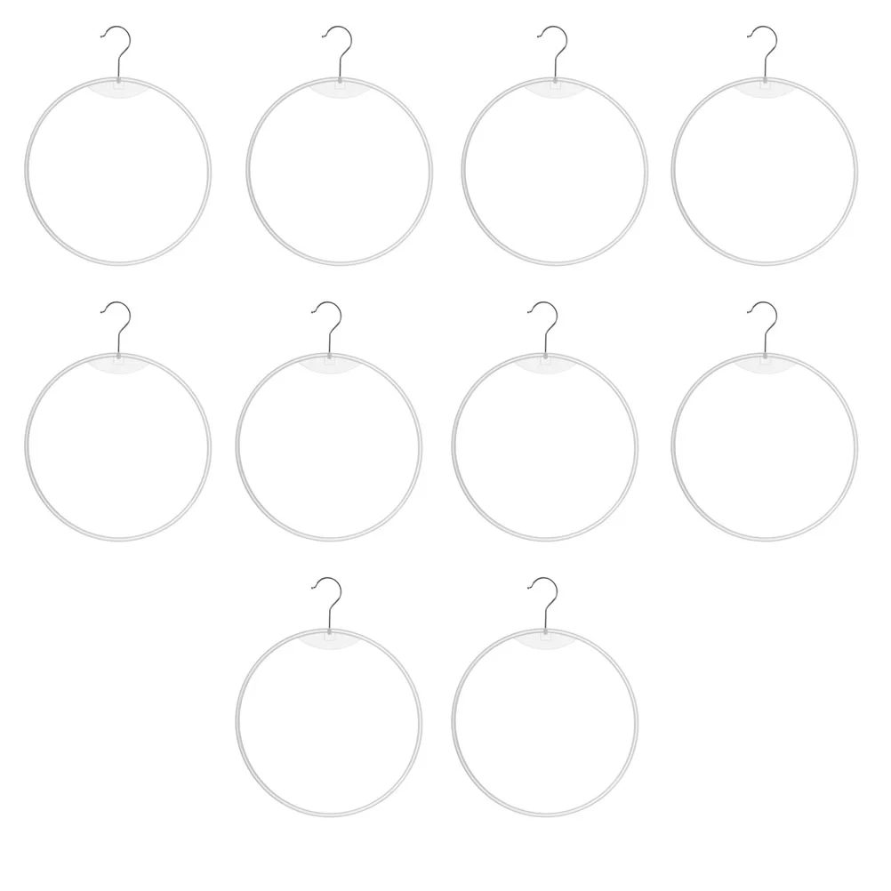 

Jojofuny Skirt Hangers Scarf Holder 10Pcs Plastic Round Circle Hanger Thong Underwears Display Ring Hangers Hook Bikini Swimwear