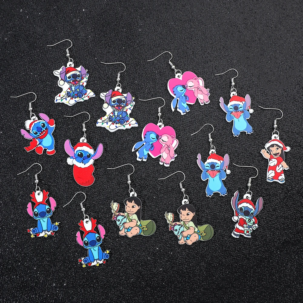 Lilo & Stitch Acrylic Earrings Pendant Ear Drop Christmas Jewelry