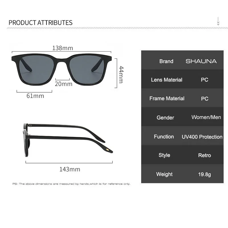 SHAUNA Ultra light Retro Square Sunglasses Ins Popular Contrast Color Matte Gradient Shades UV400_voghion.com