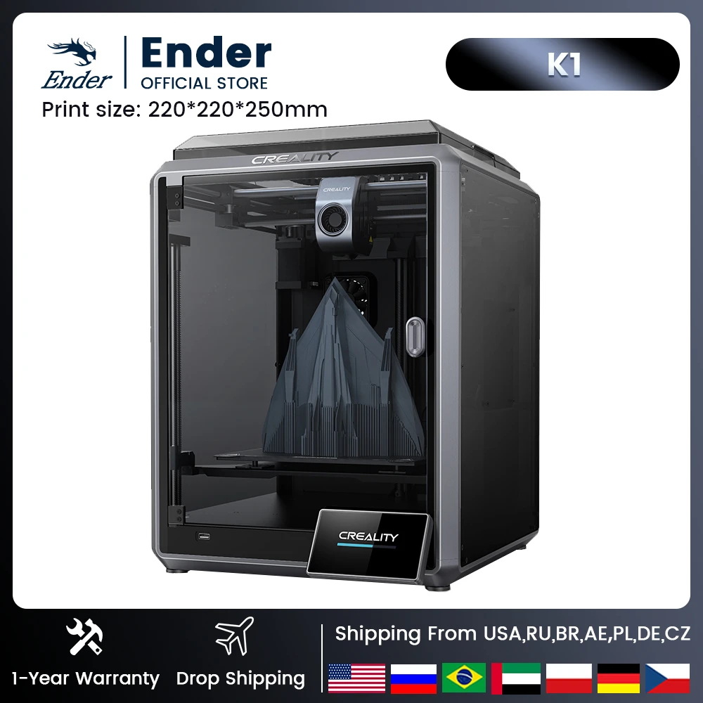 Creality K1 Speedy 3d Printer 600mm /s Automatic Leveling Flexible Build Plate Printing Size