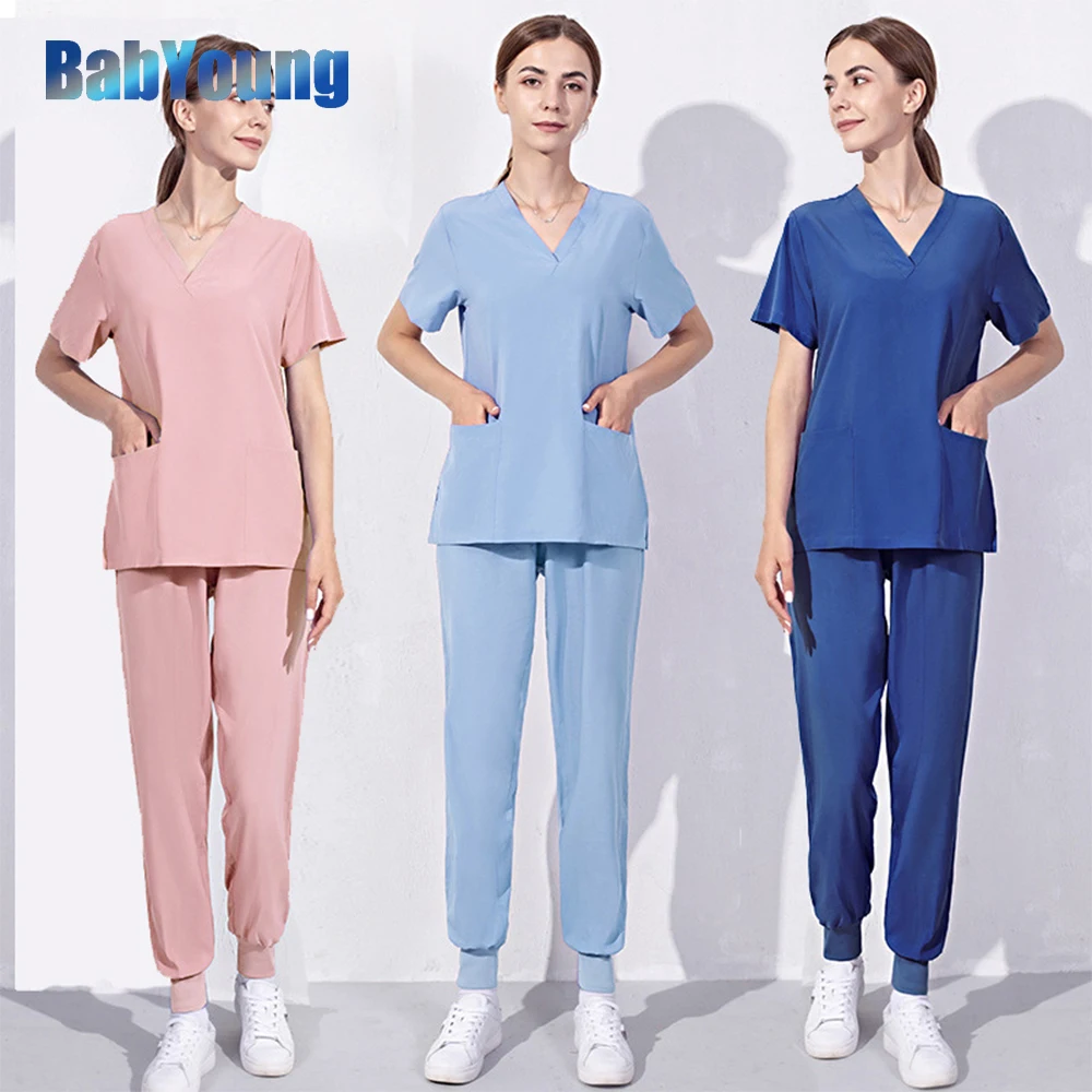 

Unisex Thin Light Nurse Women Joggers Suit Pet Grooming Institution Scrubs Hospital Doctor Spa Uniform Surgical Workwear