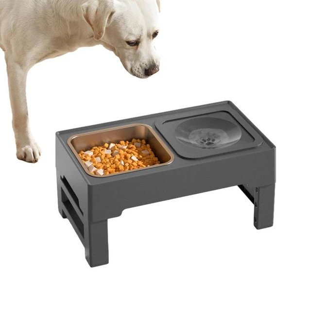 Elevated Dog Bowls Adjustable Heights Raised Dog Food Water Bowl With Slow Feeder  Bowl Standing Dog Bowl For Medium Large Dogs - Dog Feeders - AliExpress