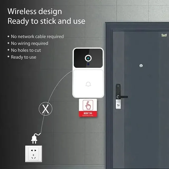 Smart WiFi Doorbell Camera With HD Night Vision Two Way Intercom For Home Security 4