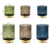 Gold Margin Thickened Glass Storage Bucket, Dark Green Pen Holder, Storage Jar Cup, Makeup Brush Bucket, Tabletop Vase 6
