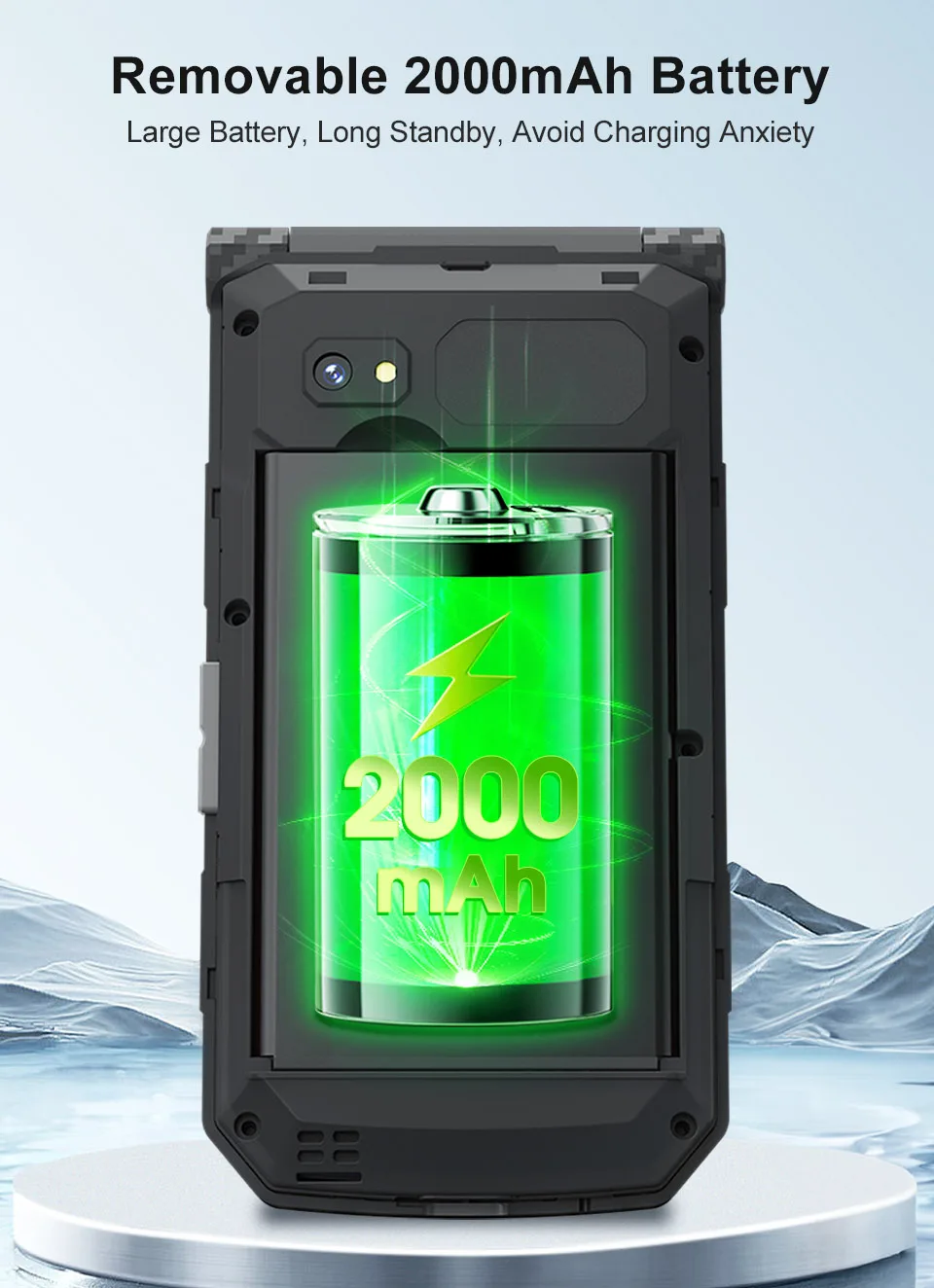 UNIWA X29 2.8 Inch Double Screen Dual SIM Card GSM Rugged Style Flip Phone 2000mAh Big Font Big Button For Senior Wireless Radio