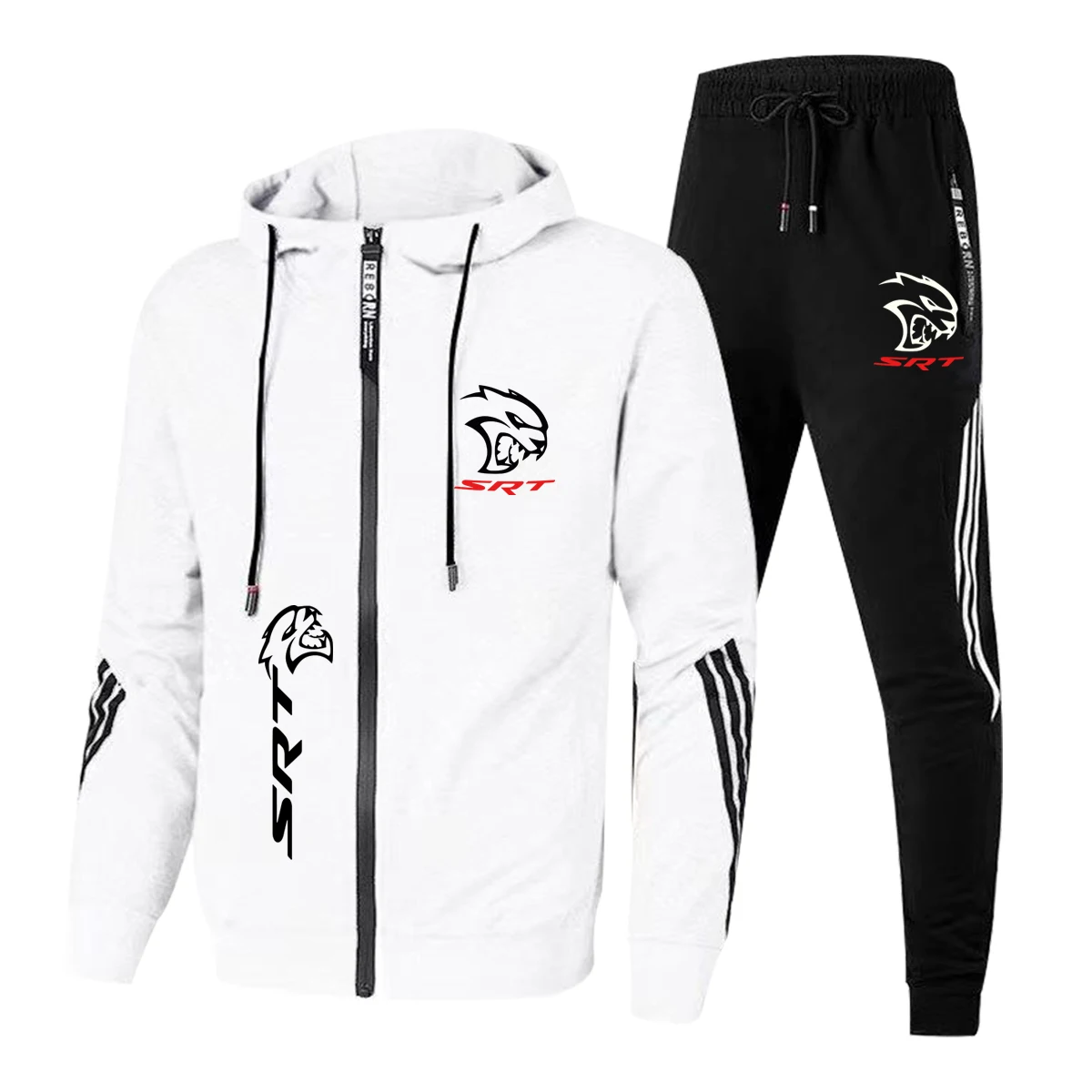 New Hellcat Hoodie Sportswear+Pants Set Fashionable and Simple SRT Printed Set Outdoor Sports Men's and Women's Hoodie