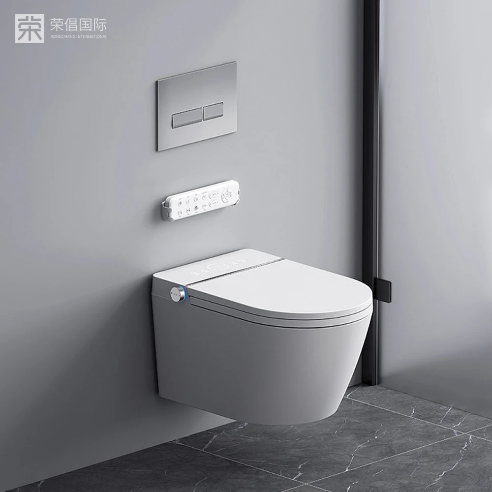 

Rongchang Wall Hung Modern Luxury Suspended european bathroom ceramic wall mount automatic flush toilet