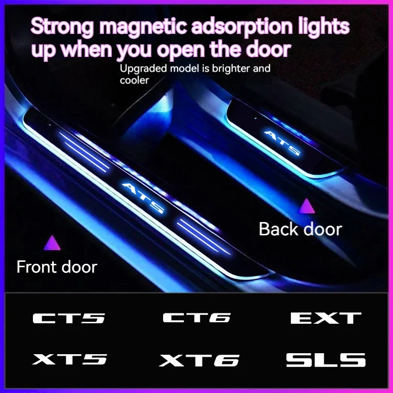For Cadillac CT4 CT5 CT6 XT4 XT5 XT6 ATS BLS CTS EXT SLR SLS SRX STS XLR Escalade Car Wireless LED Welcome Pedal Threshold Light