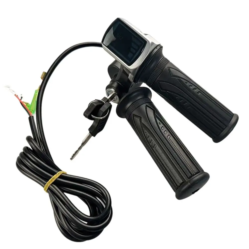 Electric Bike and Scooter LCD Display Throttle Grip with Key Lock and Speed Control