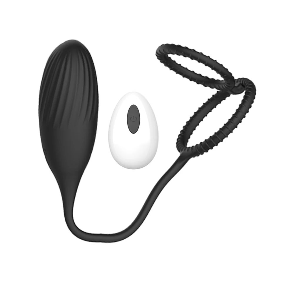 Prostate Massager Vibrator 3 in 1 Anal Plug Cock Ring for Men Remote Control Vibrating Penis Ring Butt Plug for Male Gay Sex Toy