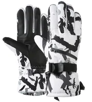 2024 Winter Snowboard Ski Gloves PU Leather Non-slip Touch Screen Waterproof Motorcycle Cycling Fleece Warm Snow Gloves Unisex 2