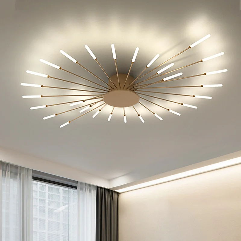 

Modern Spiral Fireworks Led Ceiling Lamp Home Decor Living Room Chandeliers Lighting Bedroom Lamparas Dimmable Lights Luminaria
