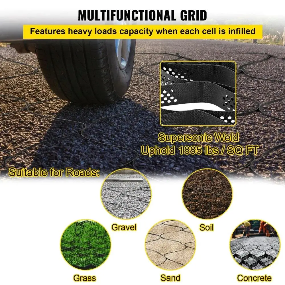 Heavy Duty Ground Stabilization Grid 1885 Lbs Load Capacity 3 Deep Permeable for diy Patio & Beyond