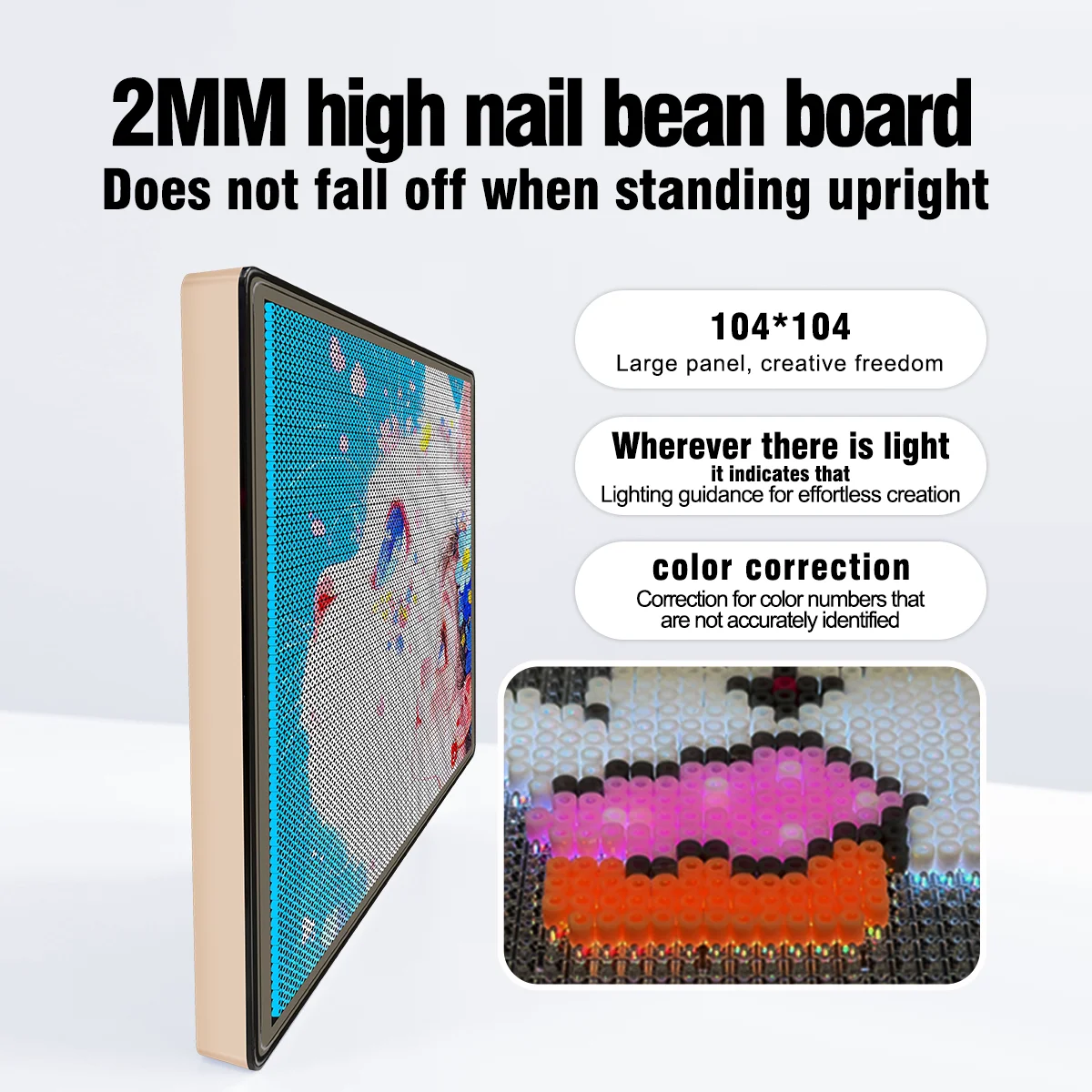 DIY 스마트 LED 페그보드 전자 멜팅 비즈 키트 앱 제어 대형 사각 투명 다리미판 어린이 공예 선물