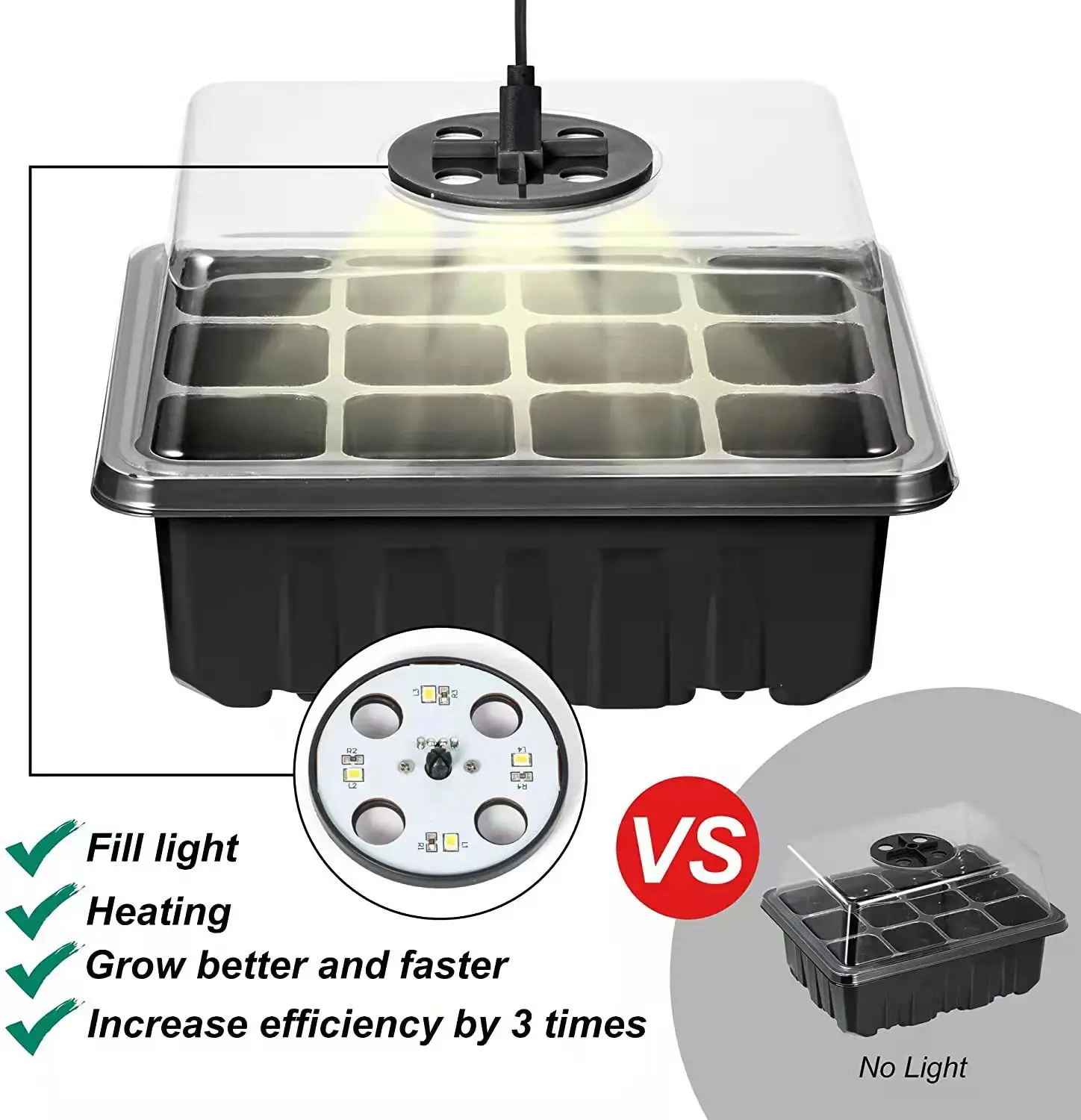 2022 12 Hole Seedling Trays Seed Starter Starter Plant Flower Grow Box Propagation For Gardening Grow Starting Germination Box