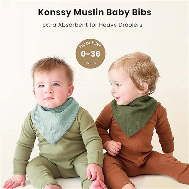 Solid Muslin Baby Bibs Baby Bandana Drool Bibs 100% Cotton For Toddler Children Kids Unisex Boys Girls