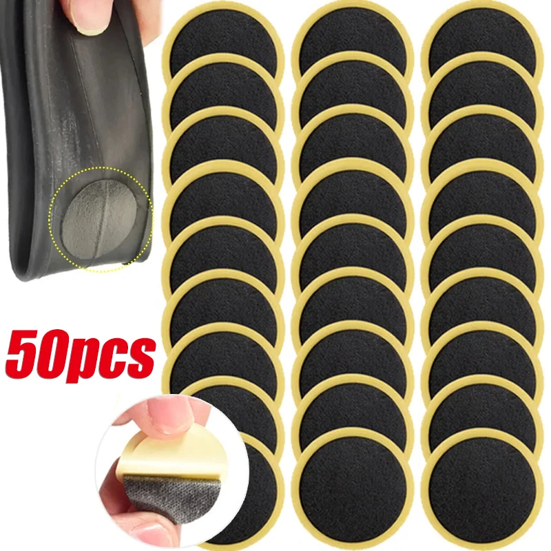 

50Pcs Bike Tire Repair Tools Tyre Protection No-glue Adhesive Quick Drying Fast Tyre Tube Glueless Patch Mountain Road Bike Fix