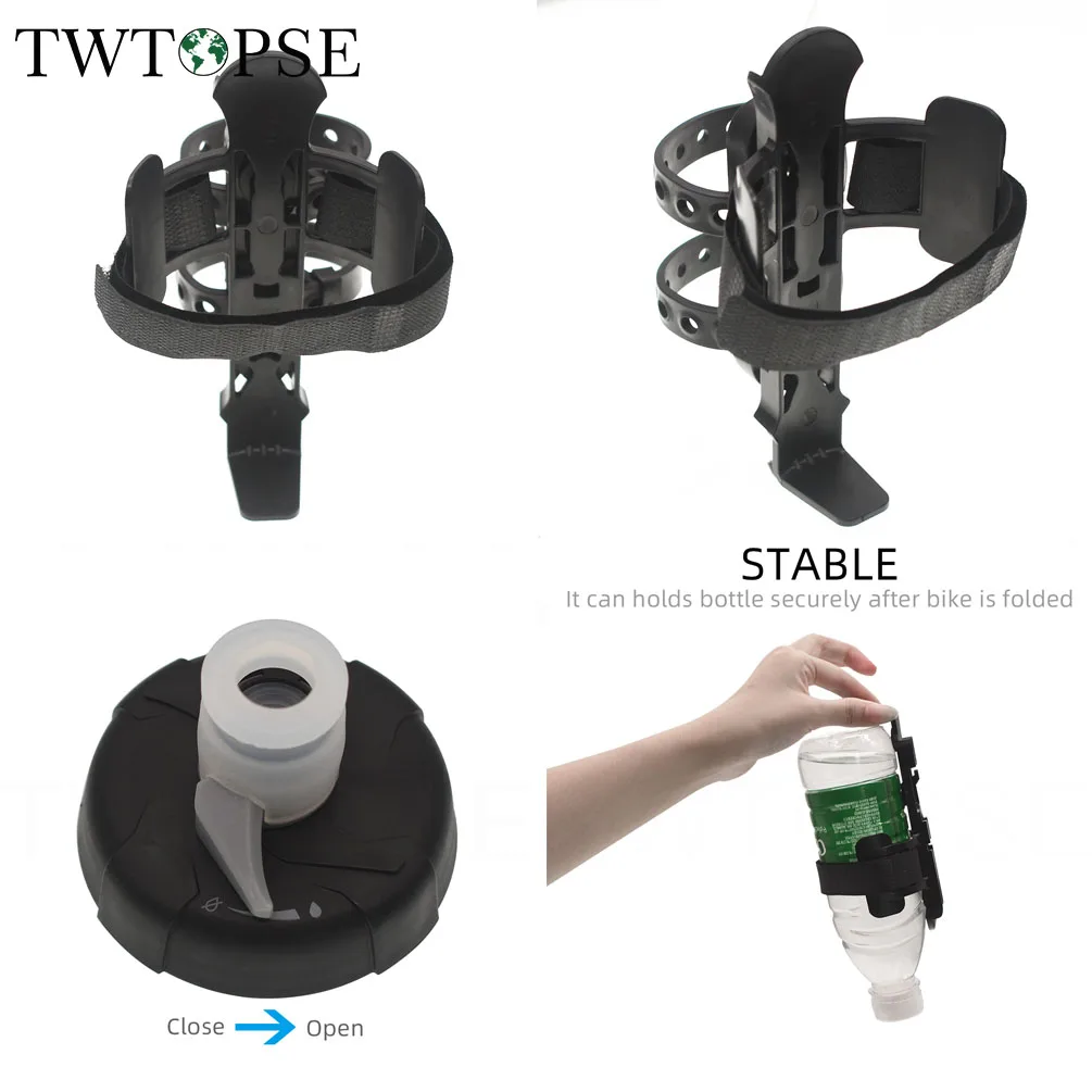 TWTOPSE Bicycle Water Bottle Cage Holder For Brompton Birdy Dahon 3SIXTY Folding Bike Frame Handle Post Rack Accessory PP5 610ml