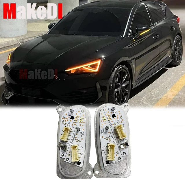 PENGNAQP Module Feux De Jour Compatible Avec Seat Pour Leon Pour Formentor Pour Cupra White DRL Boards Phare 5FJ941475 Module De Feux De Jour 5FJ941476 B134498-A(Left DRL Module