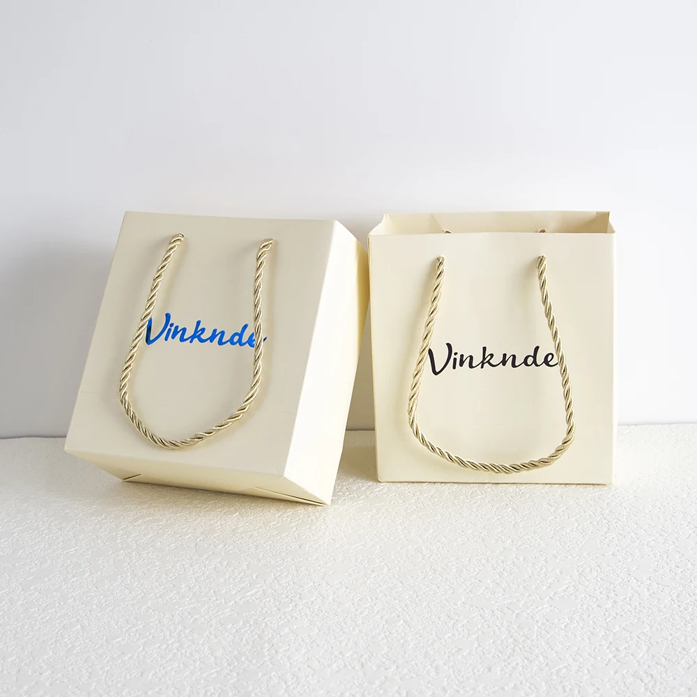 Custom Logo Jewelry Packaging Tote Bags Bulk Beige Grey Pink