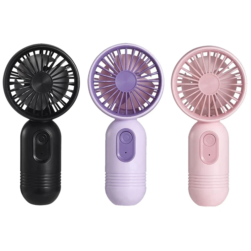 

3 Pack Mini Portable Fan Cute Handheld Fan Lightweight Small Personal Fan With 3 Speeds And USB Rechargeable