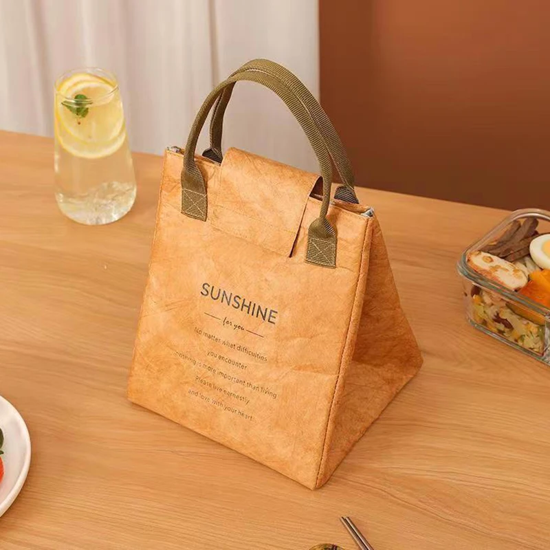 

Men Reusable Insulated Lunch Box Bag Women Thermal Food Cooler Storage Craft Paper Durable Cute Thermo Lunch Pack for Office