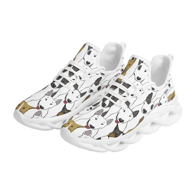 Bull Terrier Dogs Print Women Shoes Summer Sneakers For Couple Casual Flats Lace-up Shoes Lightweight Drop Shipping