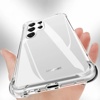 Clear Phone Case for Samsung Galaxy S22, S23, Ultra S21, S20, Fe S10 Plus, A52, A52S, A51, A53, A72, A71, A32, A12 Shockproof Silicone Cover