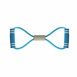 Portable Fitness Resistance Band with Handles for Arm & Shoulder Strength Training (Blue)