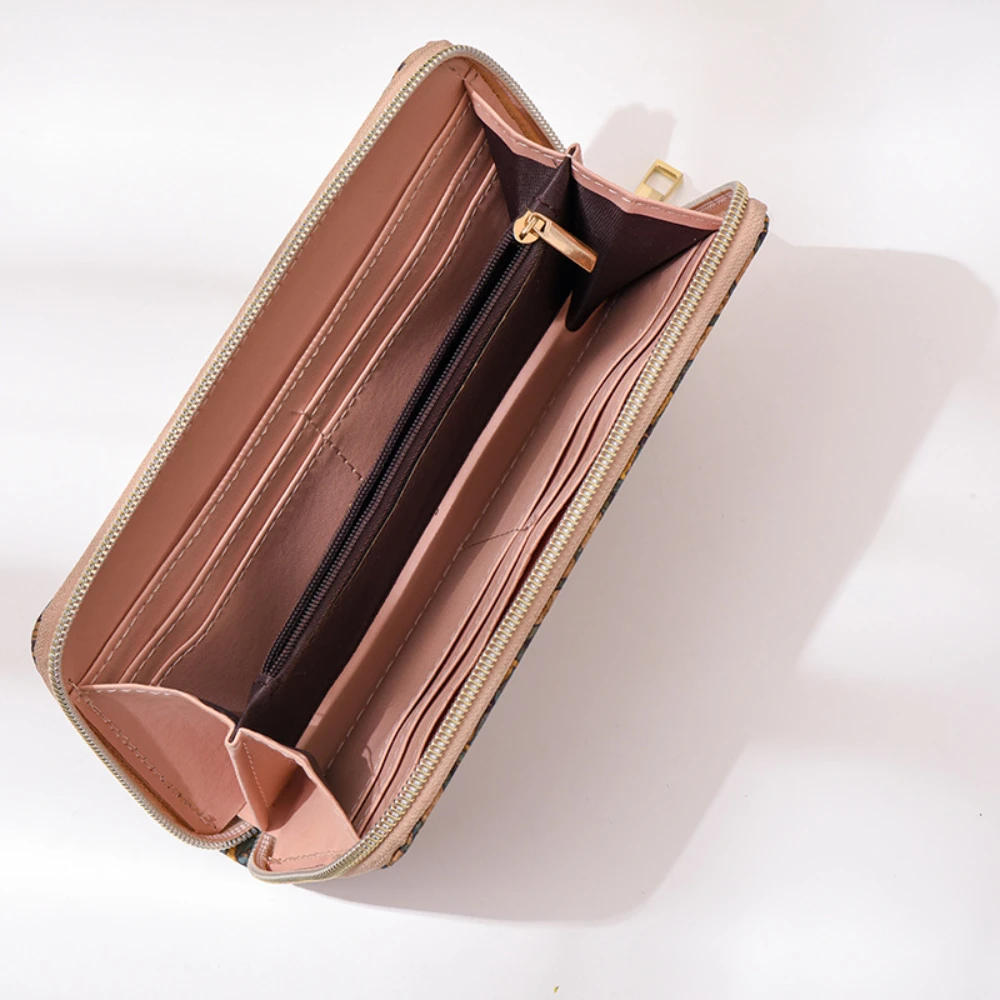 Retro Cork Wood Grain Wallet Printed Coin Purse High-capacity Card Holder Short Wallet Men Women Portable Storage Bag