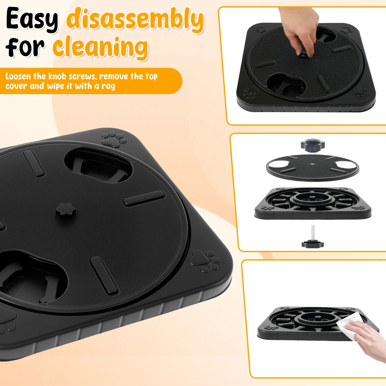Dog nails scratch pad rotatable round pet nail file board with food storage box interactive nail grinding pad training