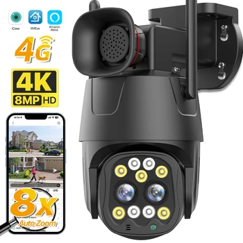 EpiCard-Caméra de surveillance extérieure PTZ IP WiFi HD 4MP/8MP/4K, dispositif de sécurité sans fil, avec suivi automatique et n'aime x8, compatible avec iCSee