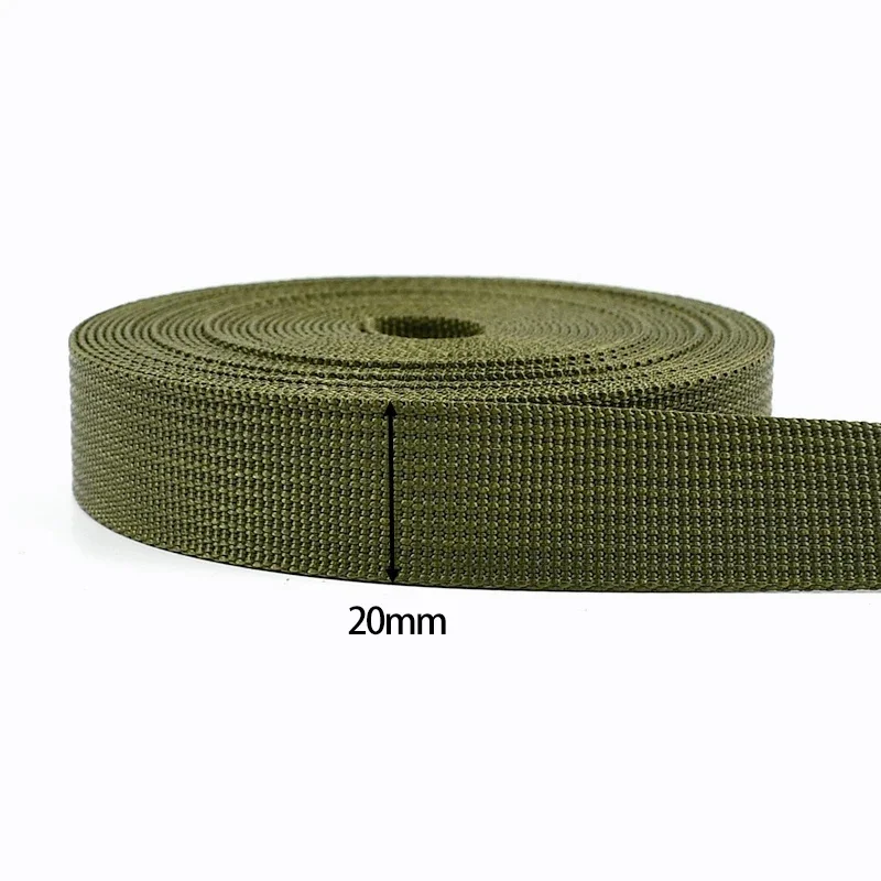 Durable Army Green Nylon Webbing Strap for DIY Projects and Accessories