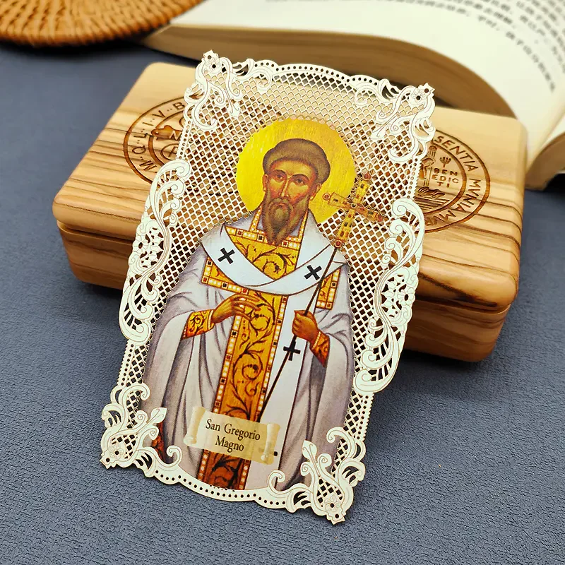 Saint Men Series Hollow Lace Christ Student Bookmark Christian Catholic Figuras Religious Cards Church Gifts ﻿