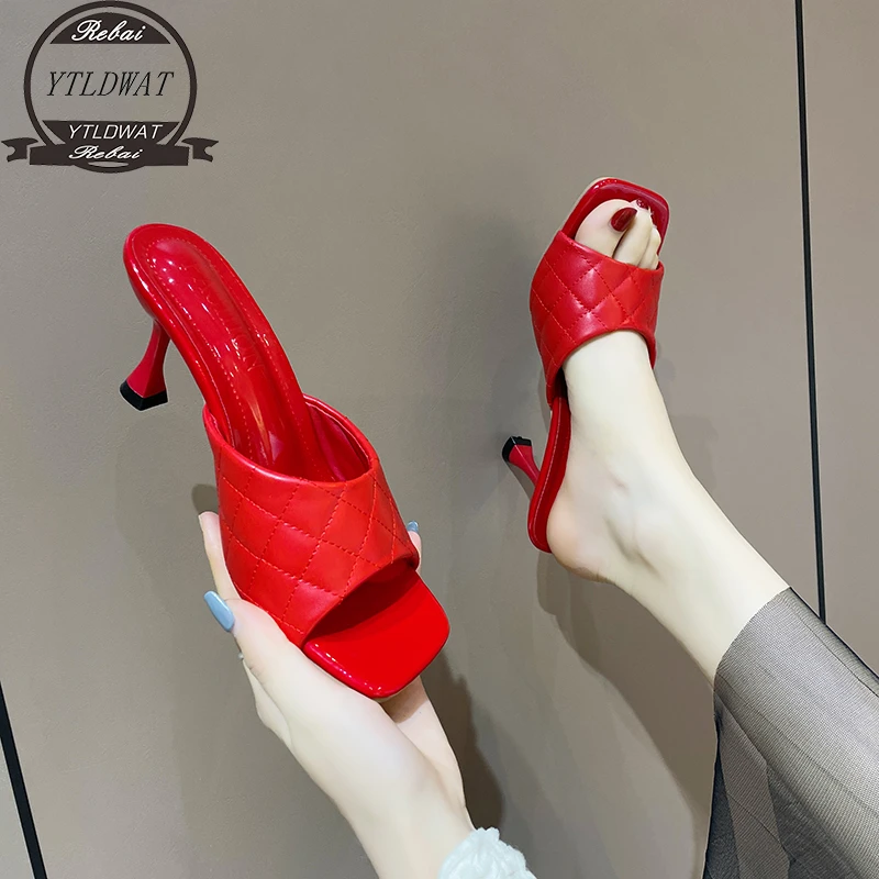 

Шлепанцы женские на высоком каблуке, роскошные дизайнерские туфли без задника, фетиш, тапочки на шпильке, обувь для стриптиза на платформе, для выпускного вечера, лето 2022