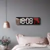 YOUZI LED Digital Wall Clock Large Screen Wall-mounted Time Temperature Humidity Display Electronic Alarm Clock 1