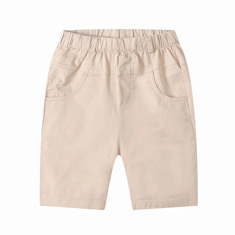 Summer Boys Shorts Solid Color Children's Cargo Pants Teenager School Capris Woven Baby Casual Pants Kids Trousers Clothing