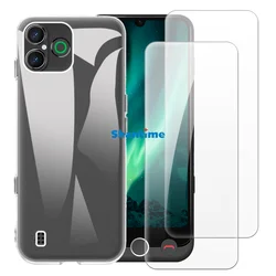 Soft Case with Dual Tempered Glass Screen Protectors for Enhanced Full - Body Protection (Transparent)