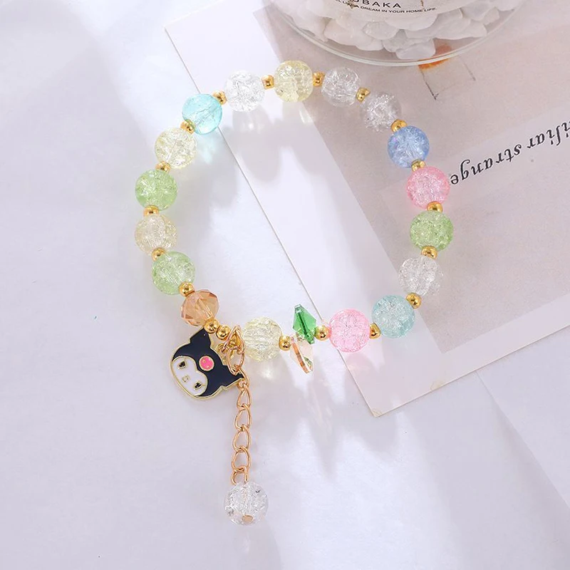 

Взрывчатый браслет с кристаллами серии Sanrio, ювелирные изделия в Корейском стиле для девочек, студенческий браслет Kuromido для девушки