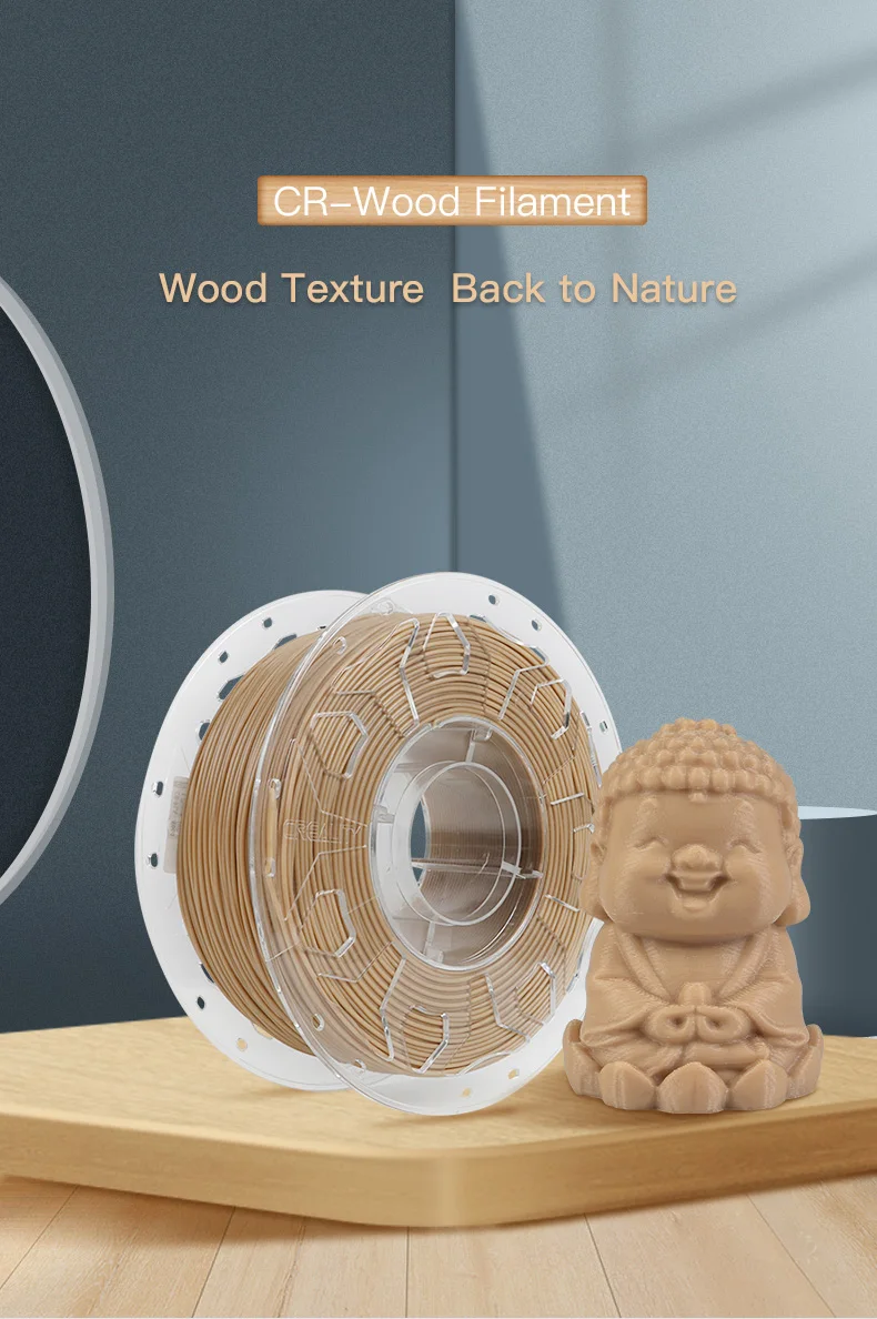 Creality  3D Printer Filament  Wood PLA +0.03mm Diameter Tolerance 1kg Clog-free Great Adhesion Environmentally Friendly Materia