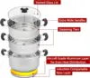 Stainless Steel 3 Tier Steamer Steaming Pot Cookware 24 CM (Induction Compatible) 4